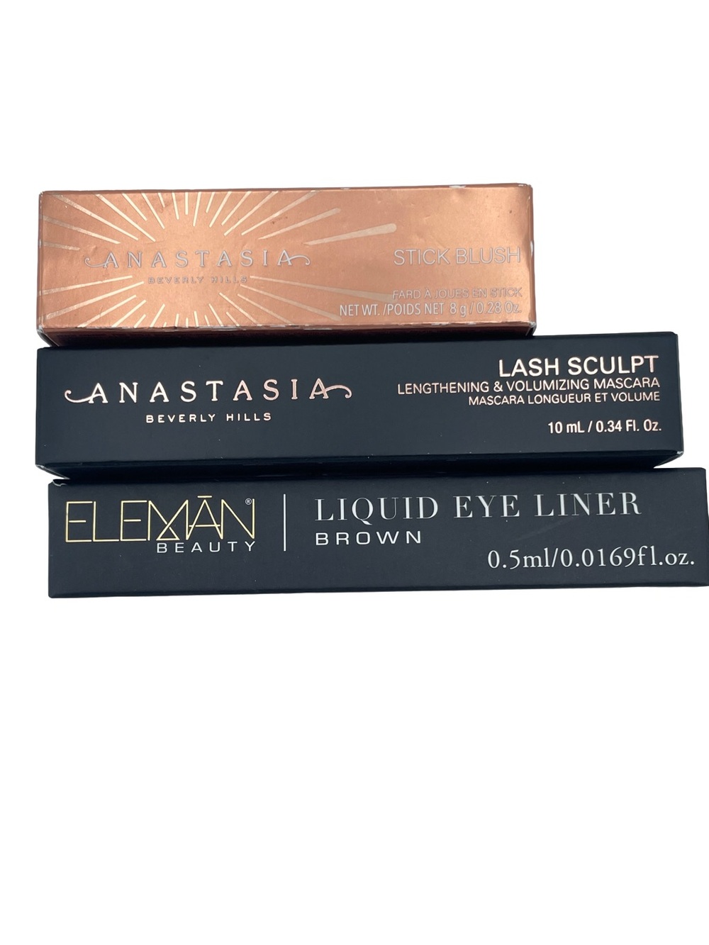 Anastasia Beverly Hills Stick Blush, Anastasia Beverly Hills Mascara & eyeliner